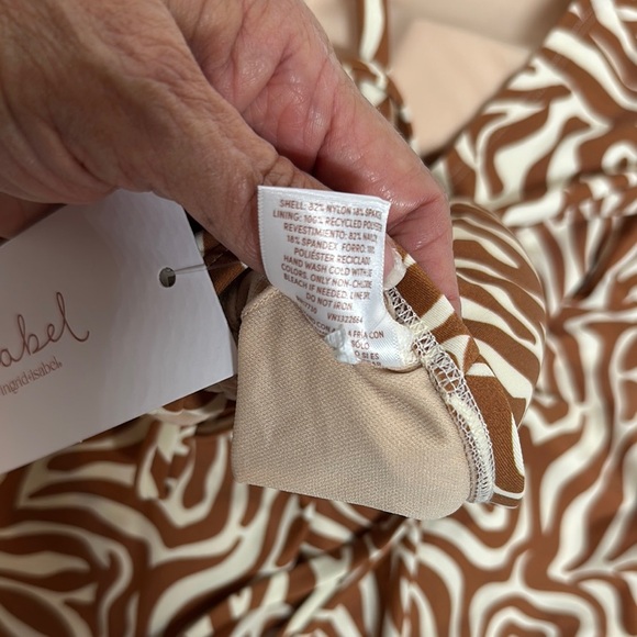 Isabel Maternity by Ingrid & Isabel Brown and White One Piece Swimsuit - Picture 8 of 10